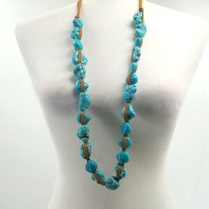 Chico's Southwestern Turquoise & Suede Necklace